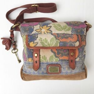 Fossil Long Live Vintage Multi Floral Crossbody